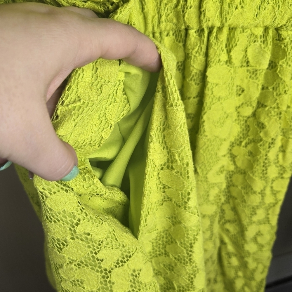 MICHAEL Michael Kors Women's Lace Shirt Dress (XS, Bright Limeade) - Picture 7 of 15